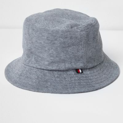 Grey towelling bucket hat